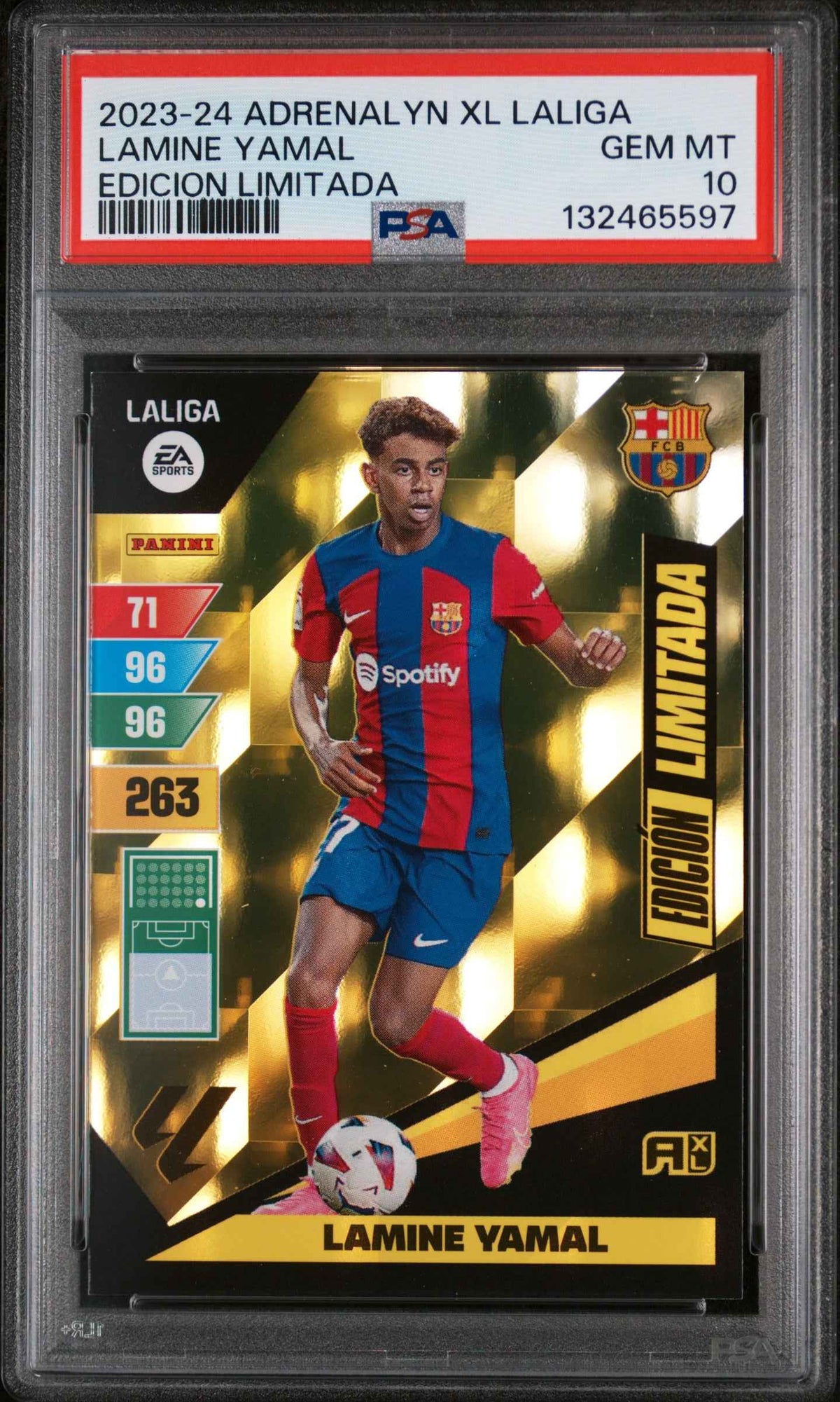 Lamine Yamal Adrenalyn XL PSA 9 / Lamine Yamal and Messi Flashback PSA 9 (lot of 4 cards)