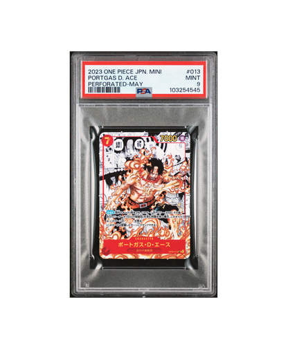 PSA 9 MINT 2023 ONE PIECE MINI PORTGAS D. ACE PERFORATED-MAY-HOLO Japanese