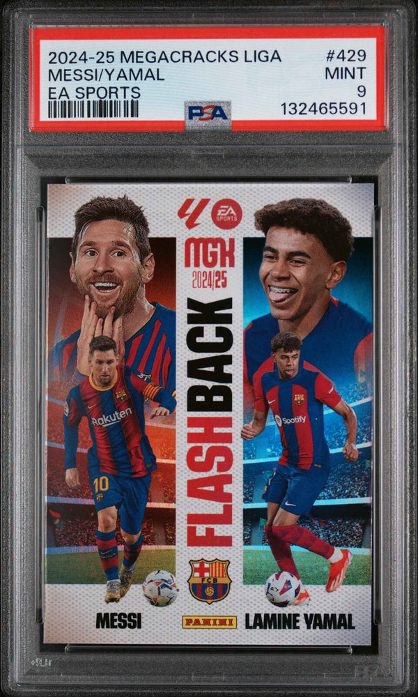 Lamine Yamal Adrenalyn XL PSA 9 / Lamine Yamal and Messi Flashback PSA 9 (lot of 4 cards)